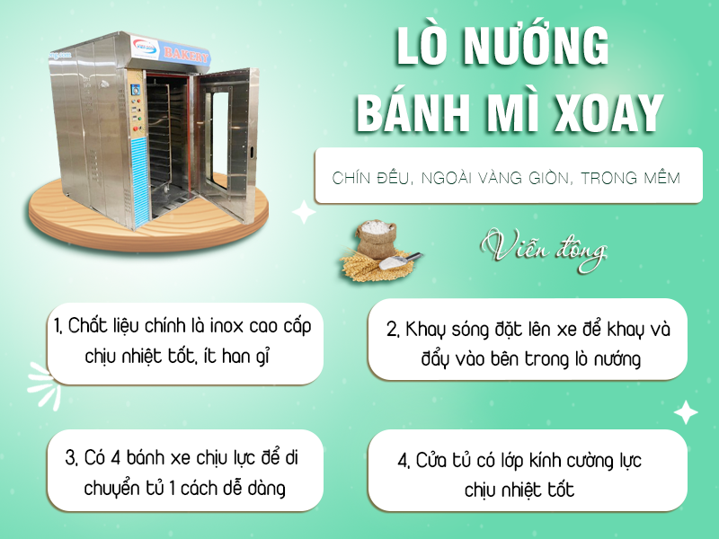 lò nướng xoay 6 khay