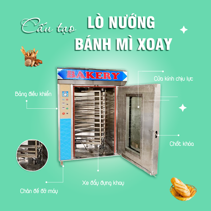 lò nướng xoay 6 khay