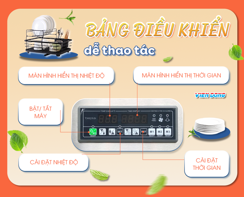 tủ sấy chén bát 1 cánh kính