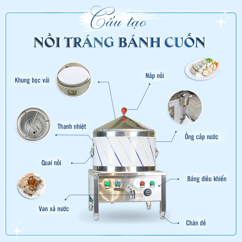 nồi điện làm bánh cuốn