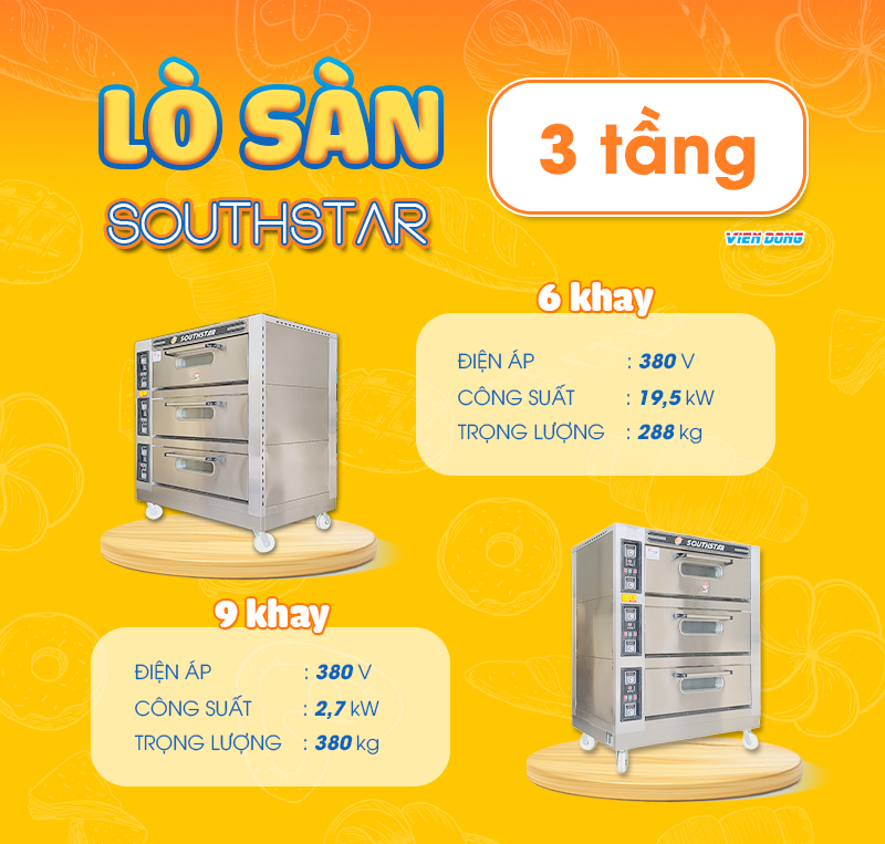 lò nướng công nghiệp 3 tầng