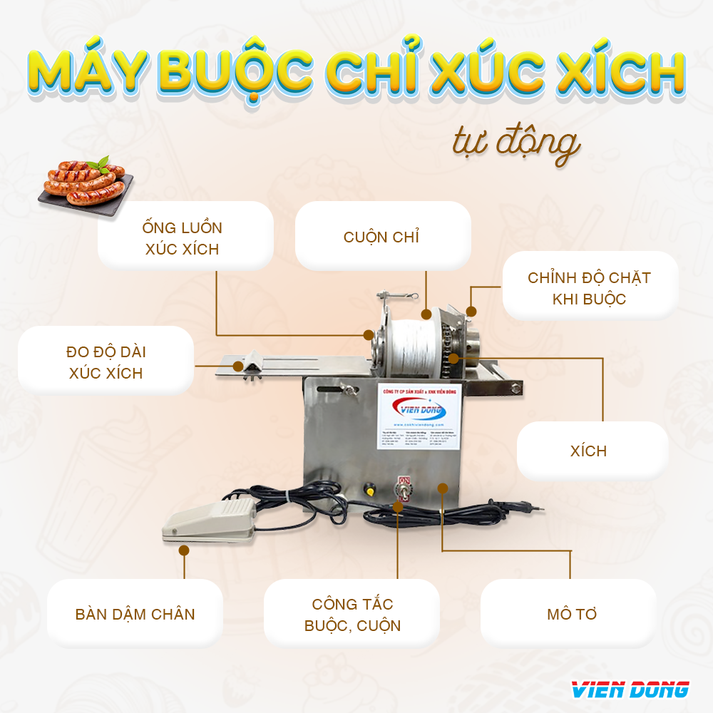 máy buộc chỉ xúc xích tự động