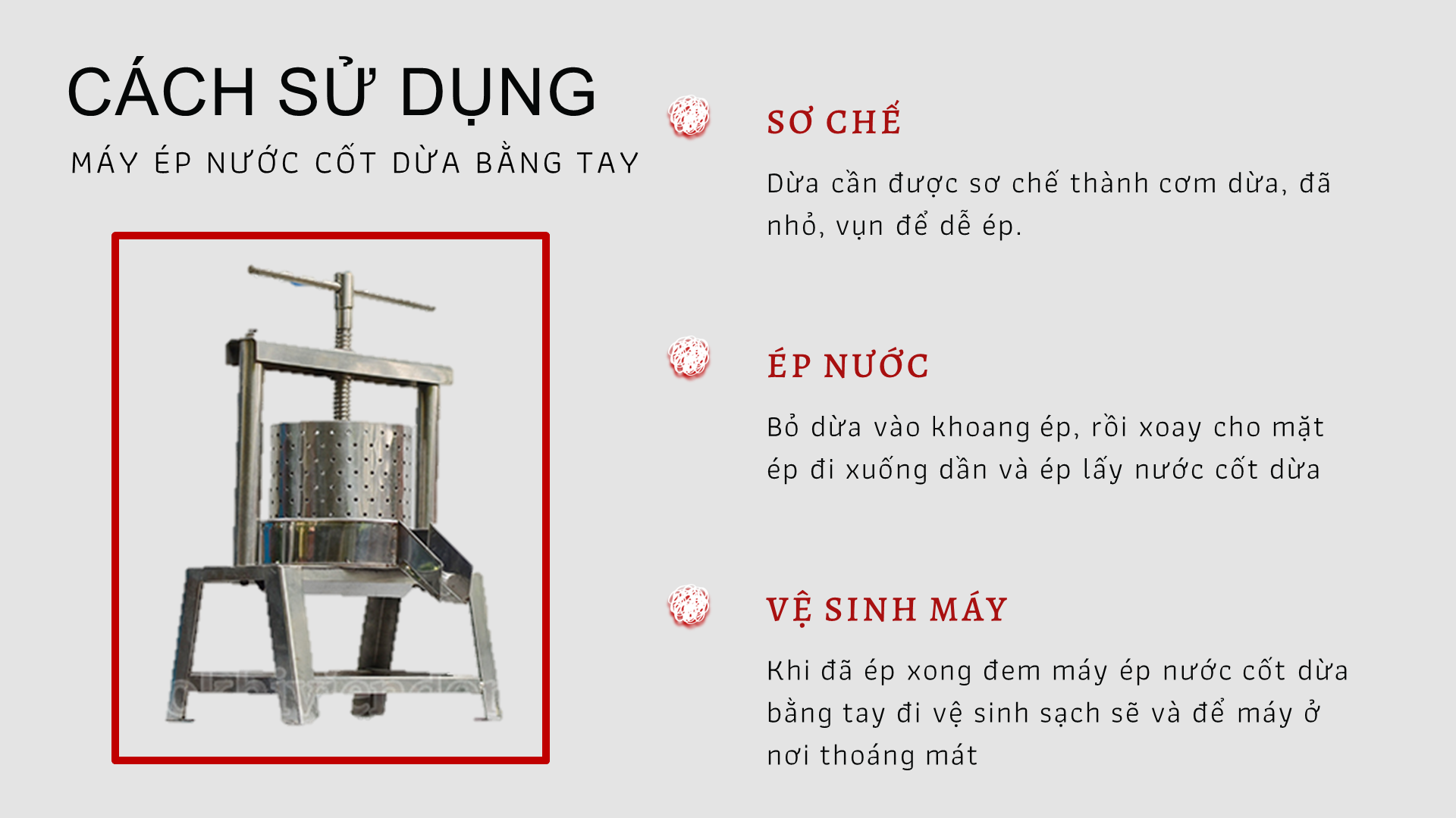 Máy ép nước cốt dừa bằng tay