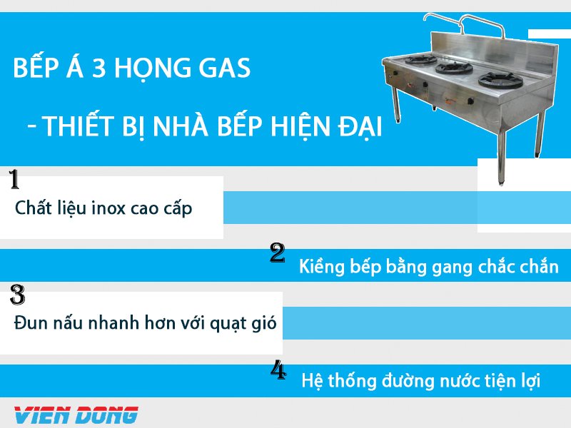 bếp á 3 họng gas