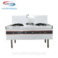 Bếp Á 2 họng đất 1 bầu nước có quạt