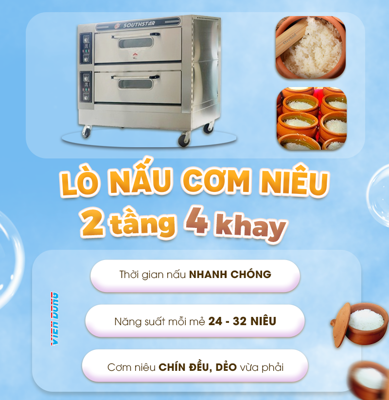 Lò nấu cơm niêu 2 tầng