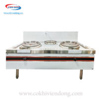 Bếp Á 2 họng gang 1 bầu nước cao cấp (có quạt)
