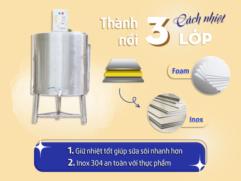 nồi nấu sữa đậu nành 40L