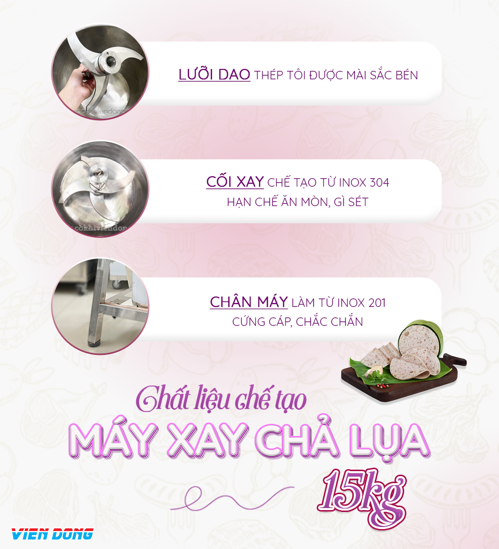 Máy xay chả lụa 15Kg