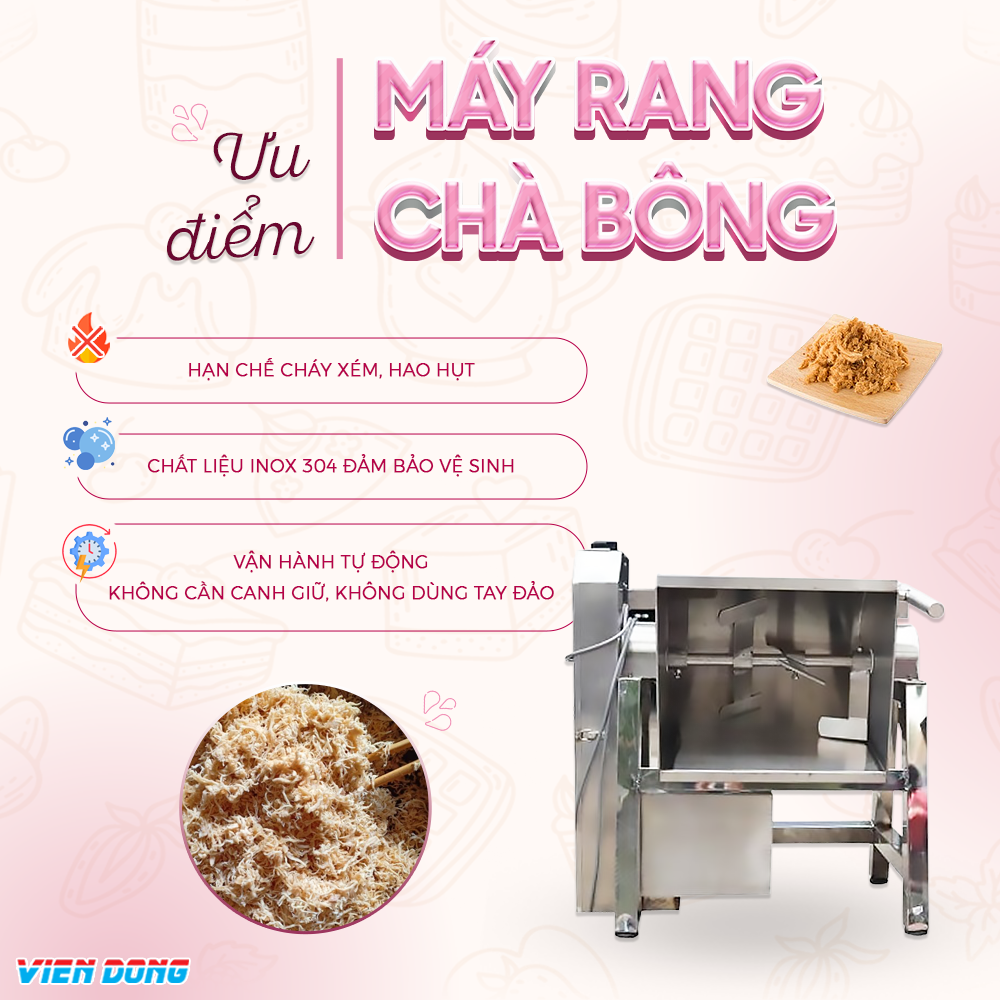 Máy rang chà bông điện