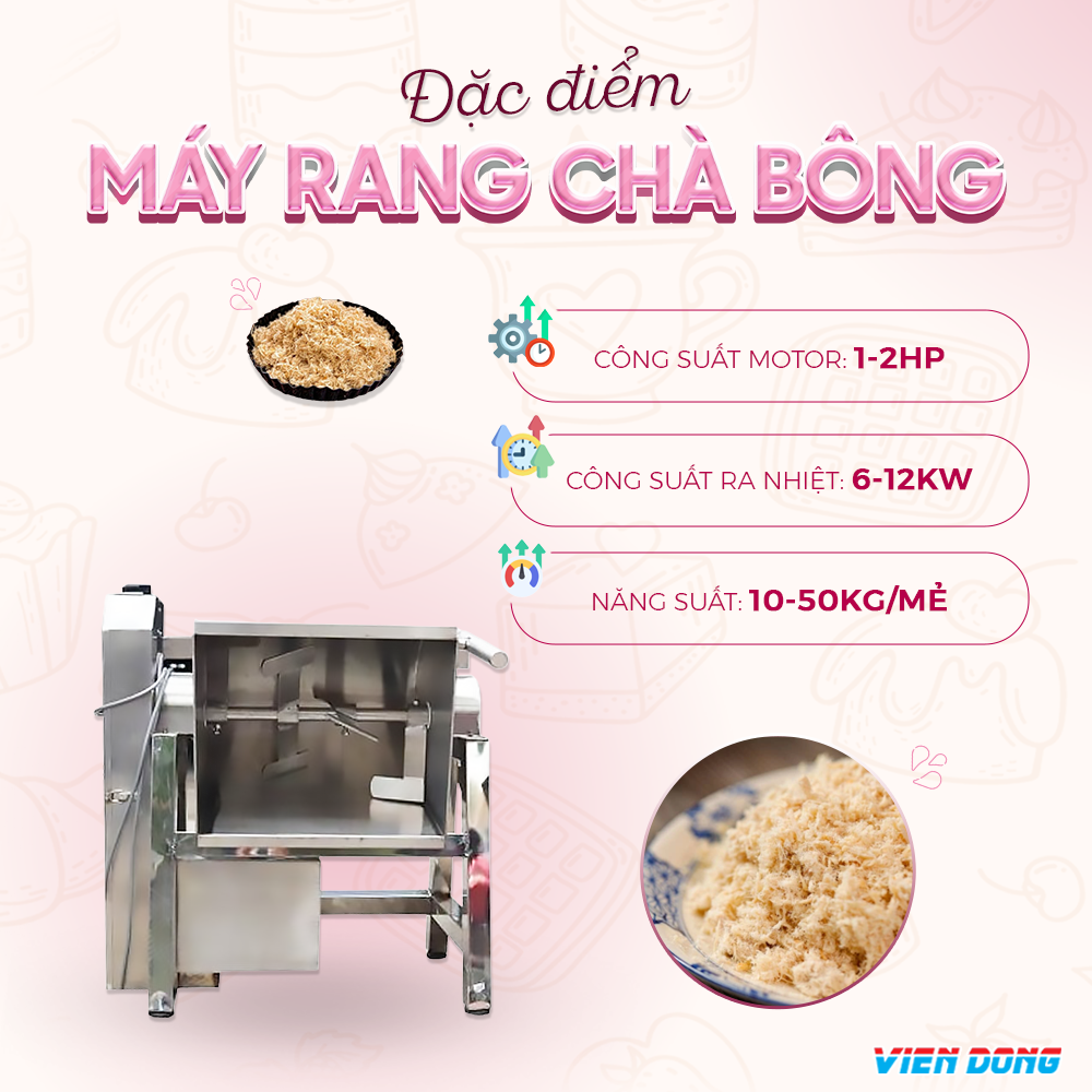 Máy rang chà bông điện