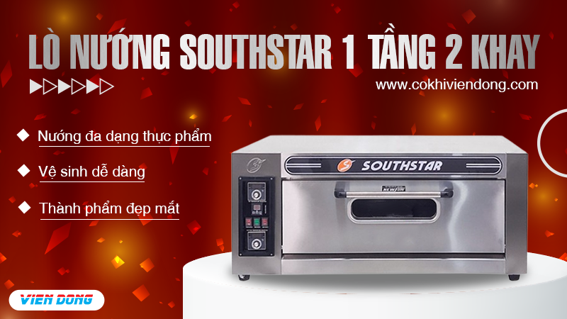 lò nướng southstar 1 tầng 2 khay