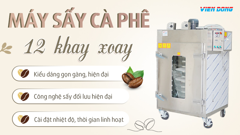 tủ sấy nông sản xoay 12 khay