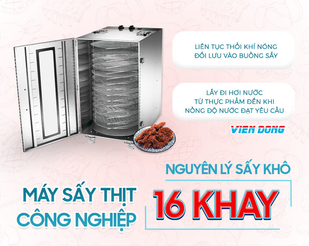 Tủ sấy nông sản xoay 16 khay
