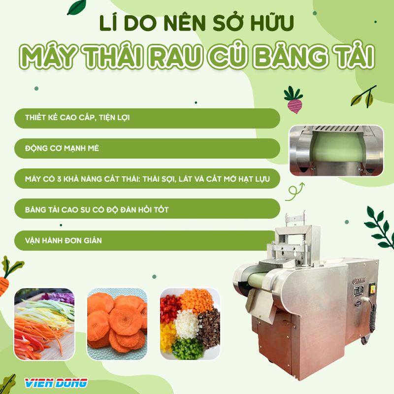 Máy thái rau củ băng tải