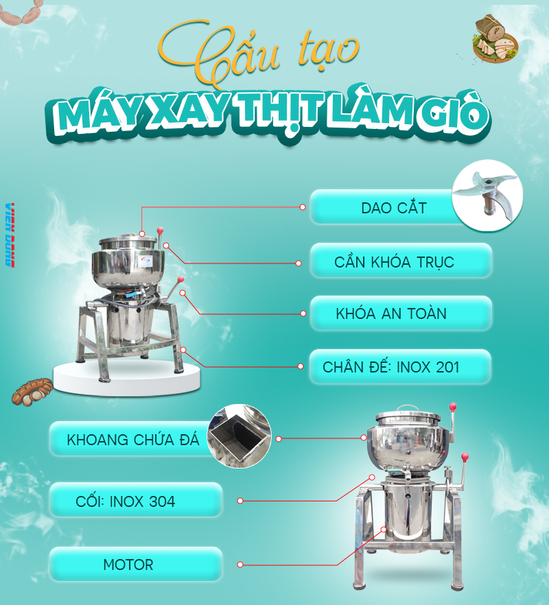 Máy quết giò chả
