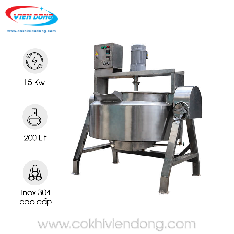 Máy rang muối tôm 200L