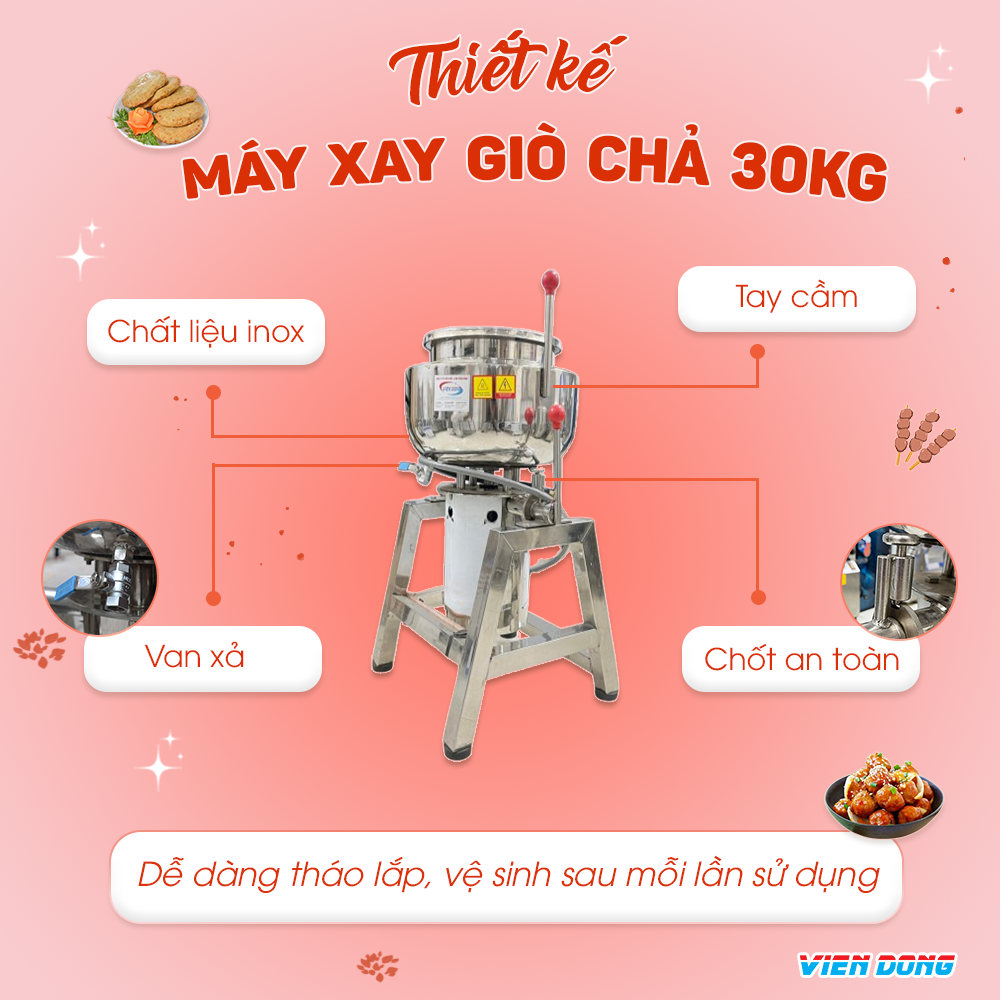 Máy xay giò 30kg 2 lớp