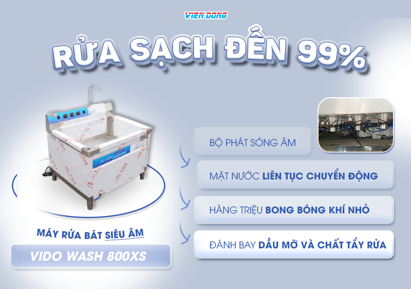 Máy rửa bát siêu âm chậu đơn 800 XD