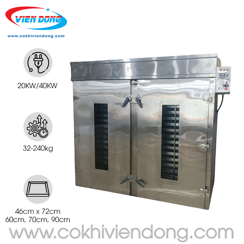 Giá lò sấy nông sản: Tổng hợp tủ sấy tĩnh 2 cửa phổ biến nhất hiện nay