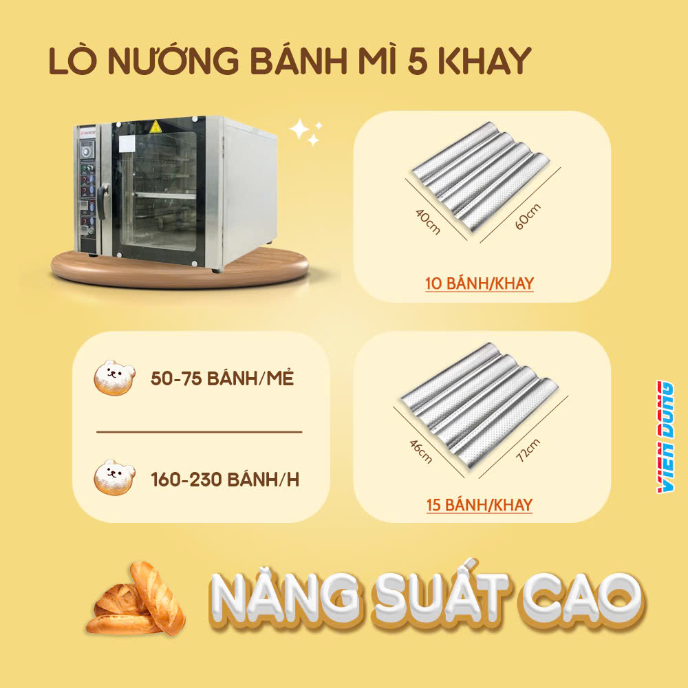 lò nướng bánh mì 5 khay