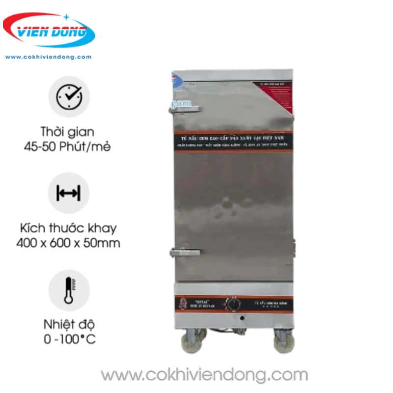 Tủ hấp cơm 12 khay điện gas